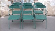  six chaise pliante métal industrielle