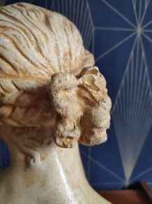 buste "la rieuse" d'après Jean-Baptiste Pigalle en plâtre