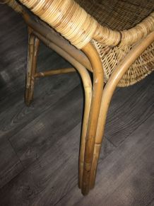 Grand fauteuil vintage rotin/osier