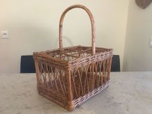 Porte-bouteilles en rotin années 60