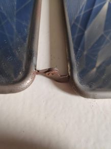 miroir triptyque de barbier avec chaîne d'origine 