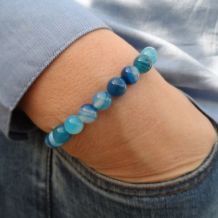 bracelet agate bleue 