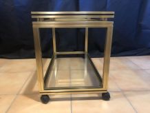 table design Pierre Vandel 1970 métal doré