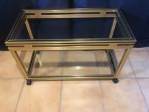 table design Pierre Vandel 1970 métal doré