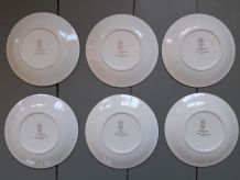 6 assiettes GIEN décor oiseau