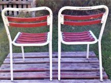 Duo de chaises Tolix assise bois