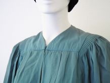 Manteau cape robe de chœur/diplômé vert d'eau vintage 50's 