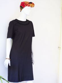 Robe babydoll Mod GoGo Twiggy trapèze noire vintage 60's
