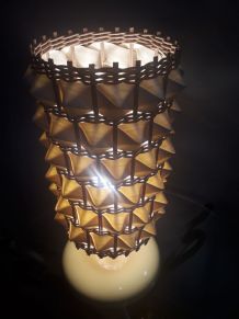 lampe osier  dans le syle scandinave 1970 en  poterie vernis