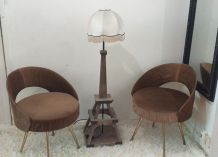 Chaises fauteuils vintages les 2 signés Thomas. Lot avec la 