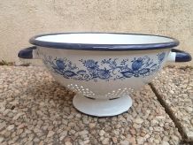 passoire  en acier émaillé, vintage