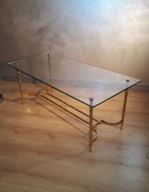 Table Basse Circa Année 1975  Doré tres bonne etat vue son a