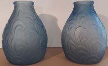 duo de vases Sars art déco bleu