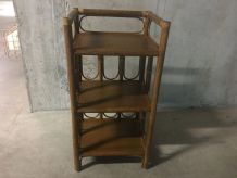 Etagère basse en rotin années 60