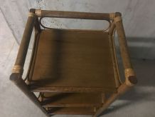 Etagère basse en rotin années 60