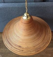 Lustre bambou 58 cm vintage