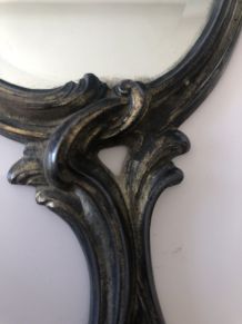 Miroir face à main en bronze XIXeme siècle 