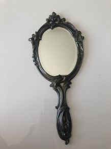 Miroir face à main en bronze XIXeme siècle 