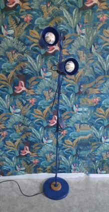 lampadaire 2 spots bleu vintage
