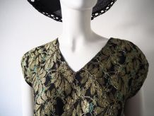 Robe chic en dentelle dorée vintage 70's 80's