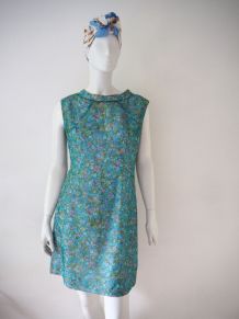 Robe plissée fleurie Mod yéyé vintage 60's