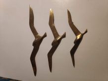 mouettes en laiton massif avec crochets au dos