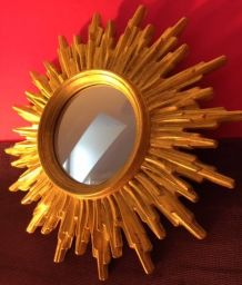Miroir soleil bois doré 1950  24cm
