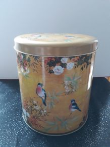  BOITE MÉTALLIQUE OISEAUX STYLE JAPONAIS