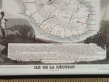 Cadre illustration Ile de La Réunion vintage