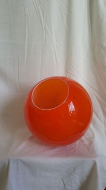 Suspension vintage orange en verre 