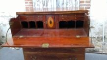 Ancienne commode secrétaire géorgienne en acajou
