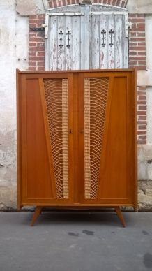 Armoire en rotin année 60