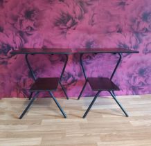 chevets en bois sombre des années 50