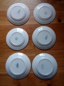 Lot de 6 assiettes dépareillées St Amand