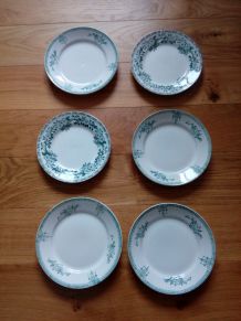 Lot de 6 assiettes dépareillées St Amand