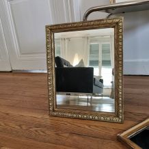 Miroir rectangulaire doré 