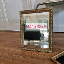 Miroir rectangulaire doré 
