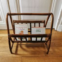 Porte revues en bambou et rotin