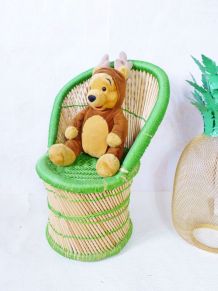 Fauteuil enfant en rotin Emmanuelle vintage