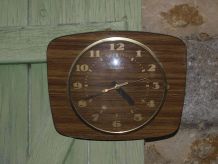 Horloge murale formica Vintage Trophy transistor