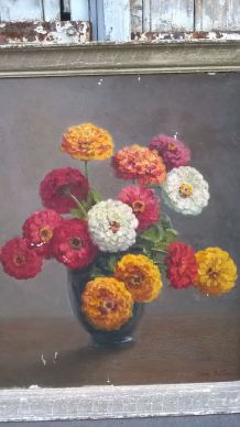 Tableau bouquet de fleurs. Sur toile