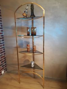 vitrine etagere angle ou pas , or a 4 tablettes verre fumé 1