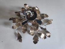 applique petites feuilles en métal doré 3 feux