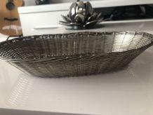 Corbeille à pain ou à fruits en métal tressé 