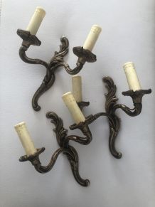 3 appliques en bronze style Louis XV
