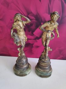 statuettes "le sauveteur" et "l'épave" par Auguste Moreau