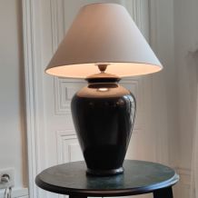 Lampe céramique noire ancienne