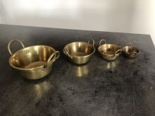 Ensemble de 4 bassines miniatures en laiton