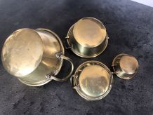 Ensemble de 4 bassines miniatures en laiton