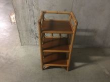 Etagère basse en rotin années 60